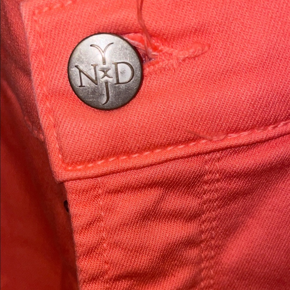 NYDJ Bright Coral Cropped Pants - Picture 8 of 9
